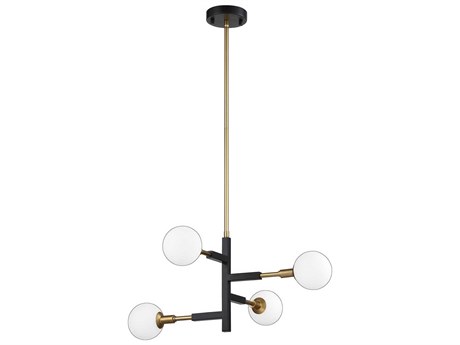 Kendal Ambience 4-Light Black Brass Glass Globe Pendant