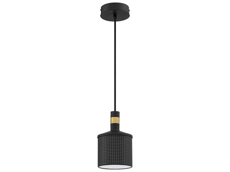 Kendal Axis 1-Light Black Brass Drum Mini Pendant