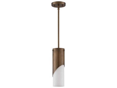 Kendal Callisto 1-Light Brass Glass Cylinder Mini Pendant