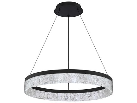 Kendal Arctic Ice 1-Light Black LED Round Pendant