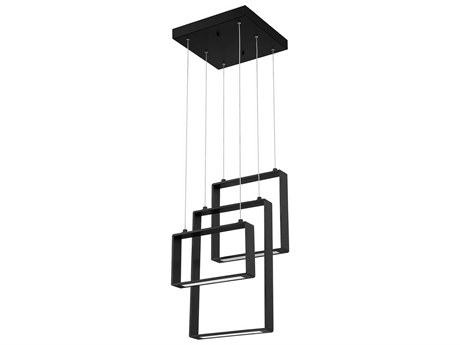 Kendal Quadron 3-Light Black LED Geometric Pendant
