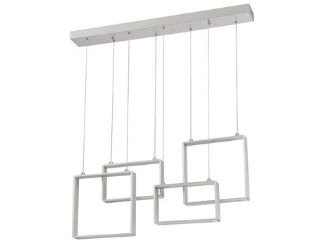 Kendal Quadron 4-Light Aluminum White LED Geometric Pendant