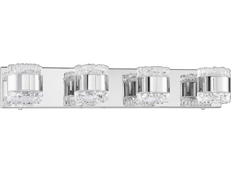 Kendal Bazil 4-Light Chrome Crystal Glass Vanity Light