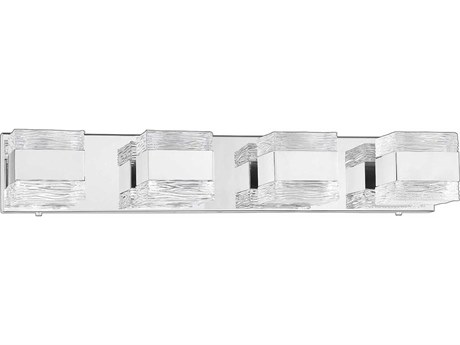 Kendal Cubix 4-Light Chrome Glass Vanity Light