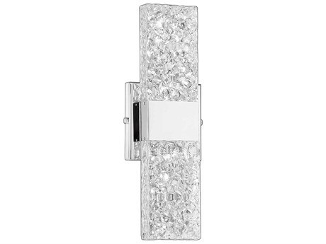 Kendal Glacier 2-Light Chrome Glass LED Wall Sconce