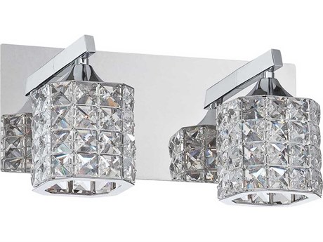 Kendal Shimera 2-Light Chrome Crystal Glass Vanity Light