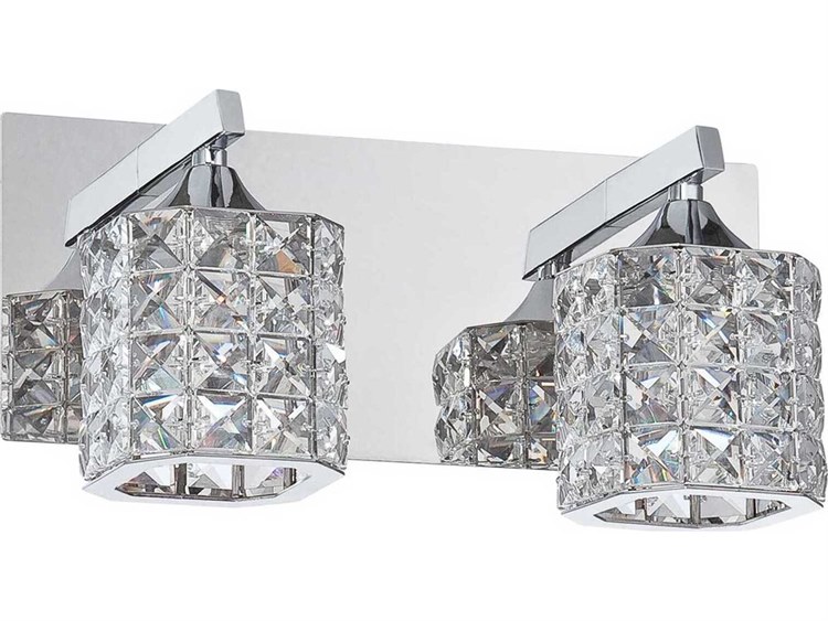 Kendal Shimera 2-Light Chrome Crystal Glass Vanity Light