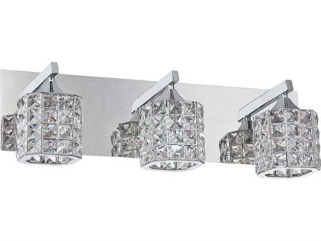 Kendal Shimera 3-Light Chrome Crystal Glass Vanity Light