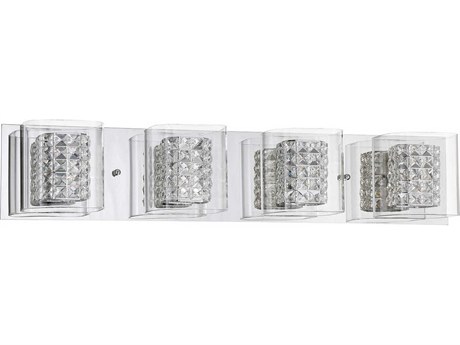 Kendal Crystorama 4-Light Chrome Crystal Glass Vanity Light