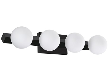 Kendal Orbitron 4-Light Black Glass Vanity Light