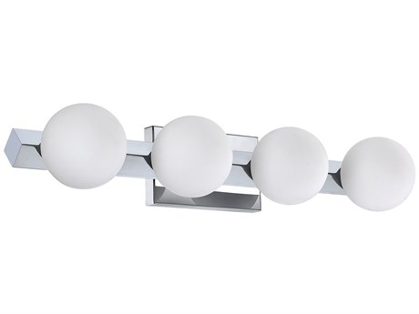 Kendal Orbitron 4-Light Chrome Glass Vanity Light
