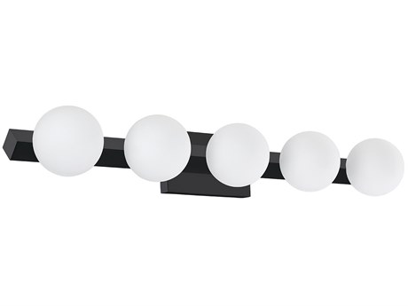 Kendal Orbitron 5-Light Black Glass Vanity Light