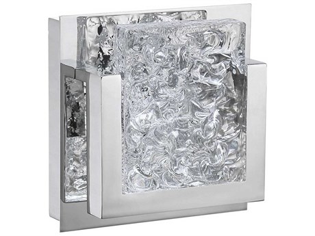 Kendal Ice-lava 1-Light Chrome Clear Glass LED Wall Sconce