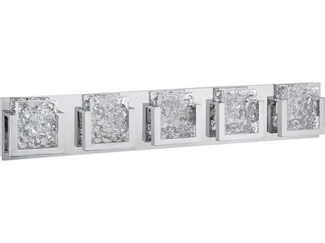 Kendal Ice-lava 5-Light Chrome Clear Glass LED Vanity Light