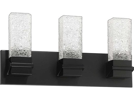 Kendal Ice 3-Light Black Glass LED Vanity Light