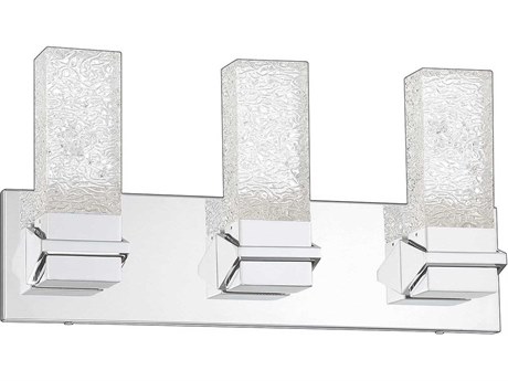 Kendal Ice 3-Light Chrome Glass LED Vanity Light
