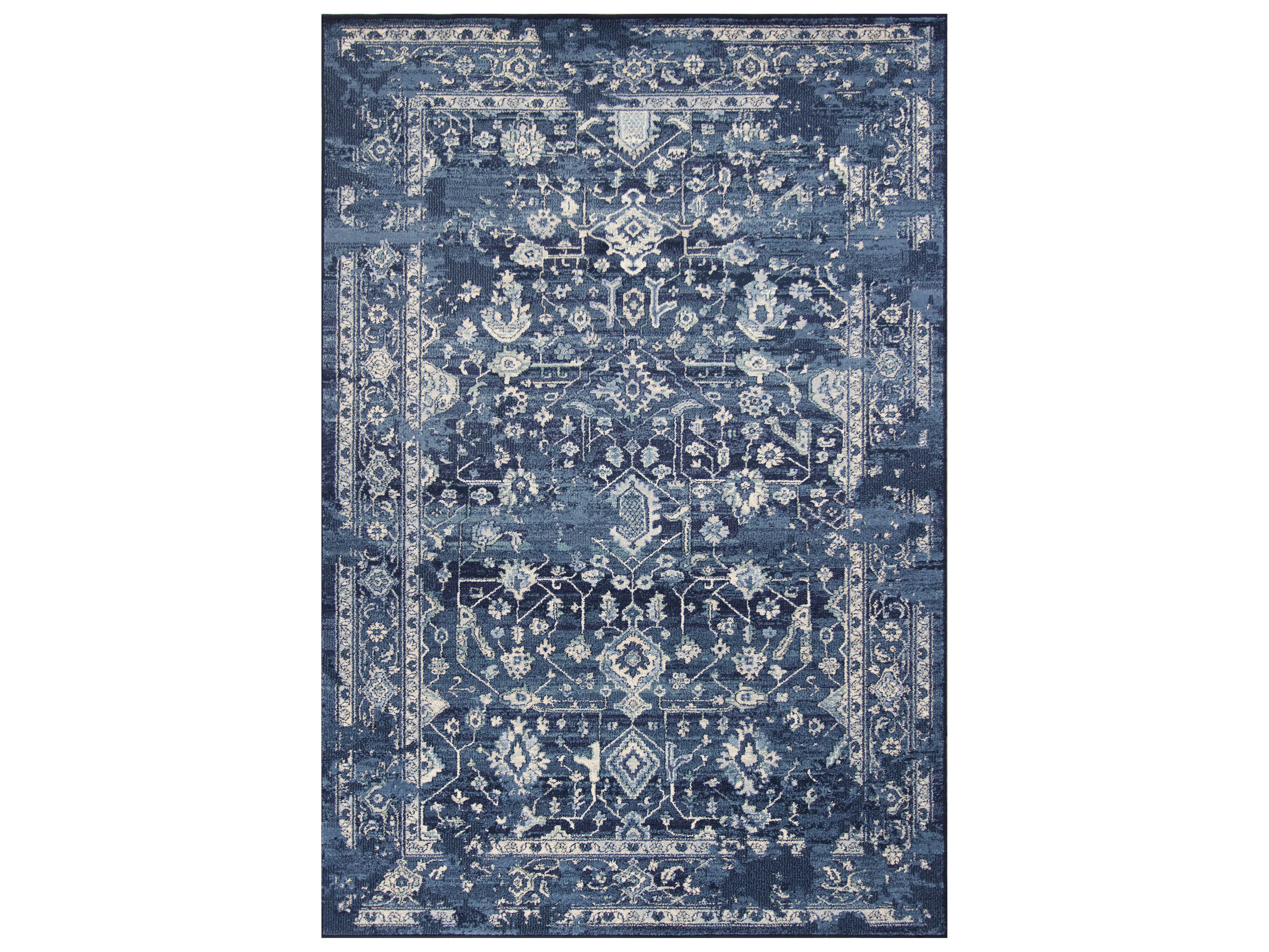 KAS Rugs Bob Mackie Home Vintage Azure Blue Rectangular Area Rug KG1310