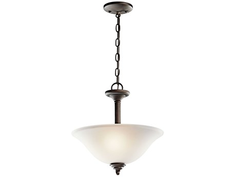Kichler Wynberg 2-Light Olde Bronze Glass Bowl Round Pendant