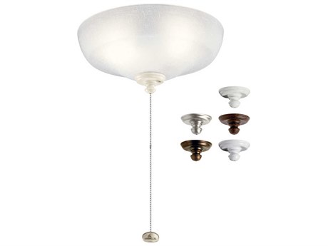 Kichler White Linen Glass LED Fan Light Kit