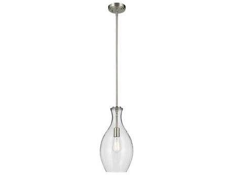 Kichler Everly 1-Light Brushed Nickel Bell Mini Pendant