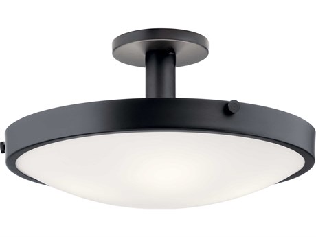 Kichler Lytham 4-Light Black Glass Bowl Semi Flush Mount