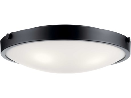 Kichler Lytham 4-Light Black Glass Bowl Flush Mount