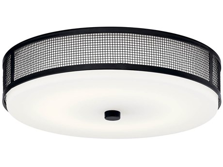 Kichler Ceiling Space 1-Light Black LED Round Flush Mount