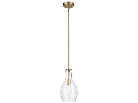 Kichler Everly 1-Light Natural Brass Bell Mini Pendant