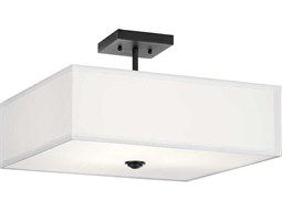 Meyda Pinecone 4-Light Solar Black Semi Flush Mount | MY267161