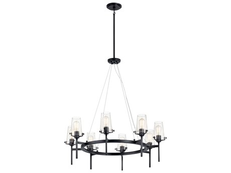 Kichler Alton 8-Light Black Glass Chandelier