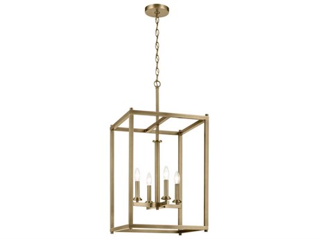 Kichler Crosby 4-Light Natural Brass Geometric Pendant