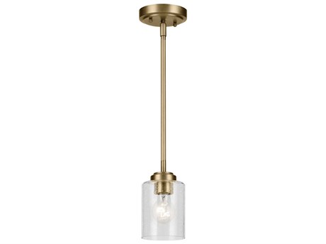 Kichler Winslow 1-Light Natural Brass Mini Pendant