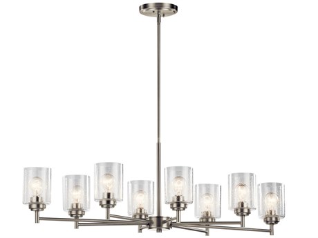 Kichler Winslow 8-Light Brushed Nickel Glass Cylinder Island Pendant