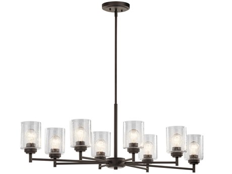 Kichler Winslow 8-Light Olde Bronze Glass Cylinder Island Pendant