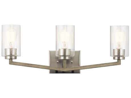 Kichler Deryn 3-Light Distressed Antique Gray Glass Vanity Light
