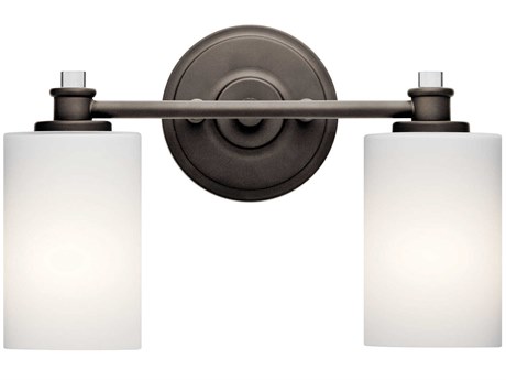 Kichler Joelson 2-Light Olde Bronze Glass Vanity Light