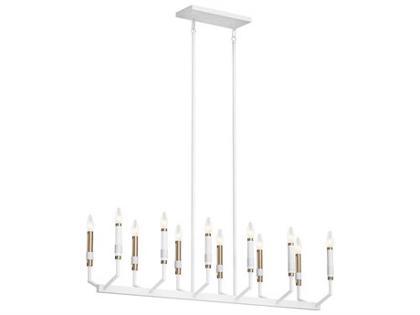 Kichler Armand 12-Light White Brass Linear Island Pendant