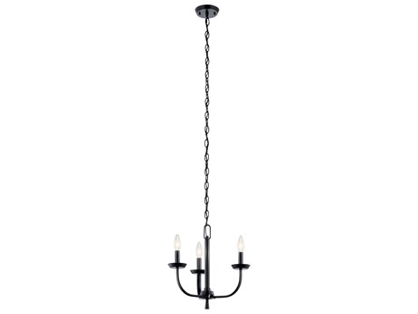 Kichler Kennewick 3-Light Black Candelabra Chandelier