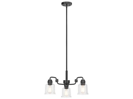 Kichler Aivian 3-Light Black Glass Bell Chandelier