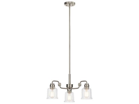 Kichler Aivian 3-Light Nickel Textured Glass Bell Chandelier