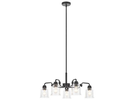 Kichler Aivian 5-Light Black Glass Bell Chandelier
