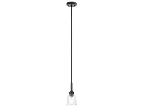 Kichler Aivian 1-Light Black Glass Bell Mini Pendant