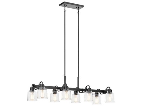 Kichler Aivian 8-Light Black Glass Bell Island Pendant