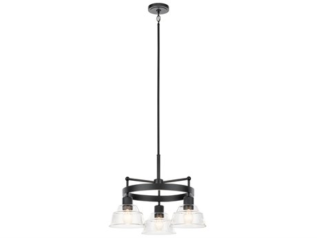 Kichler Eastmont 3-Light Black Glass Dome Chandelier