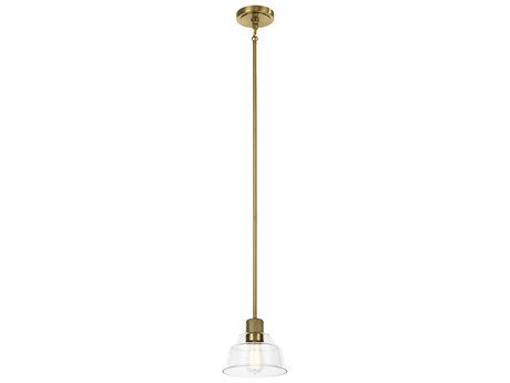 Kichler Eastmont 1-Light Brushed Brass Glass Dome Mini Pendant