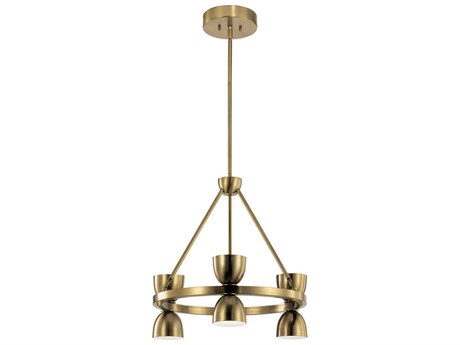 Kichler Baland 6-Light Brushed Natural Brass LED Geometric Round Chandelier