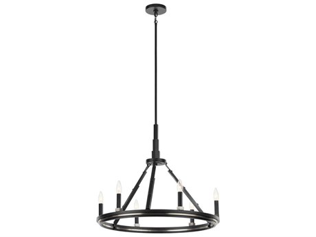 Kichler Emmala 6-Light Black Candelabra Round Chandelier