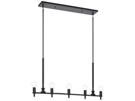 Kichler Torvee 5-Light Black Linear Island Pendant
