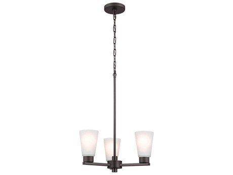 Kichler Stamos 3-Light Olde Bronze Glass Empire Chandelier