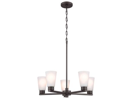 Kichler Stamos 5-Light Olde Bronze Glass Empire Chandelier